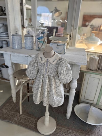 Marron22｜(1y-6y) 花卉刺繡碎花洋裝12