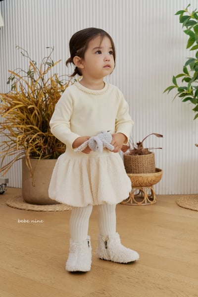 bebe nine35 (65cm-115cm) 2色磨毛連身氣球裙洋裝6