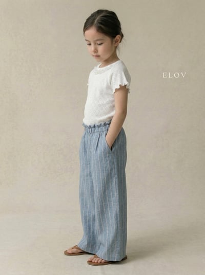 Mon petit12｜(73-118cm) 2色亞麻條紋寬褲7