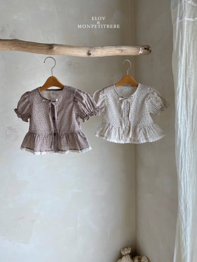 Mon petit16｜(73-118cm) 碎花裙擺公主袖襯衫8