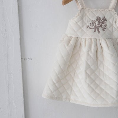 M-KIDS23｜(65-115cm) 2色絎縫蕾絲滾邊洋裝7