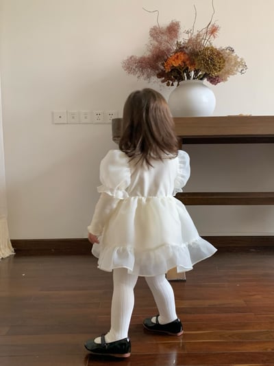 JE622｜(66cm-120cm) 公主袖薄紗包屁衣/洋裝9