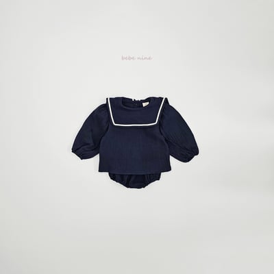 bebe nine22 (65-90) 3色棉麻水手包屁套裝14