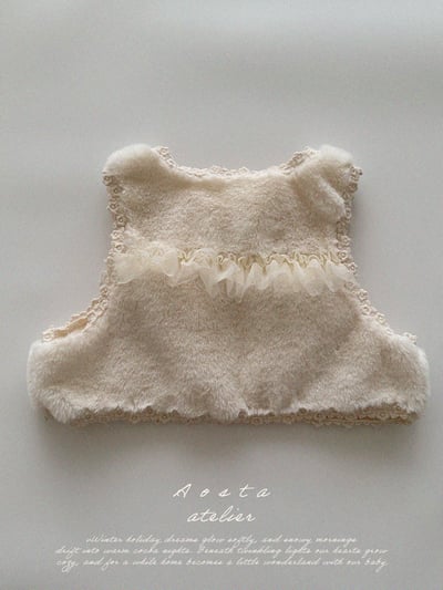 AOSTA35｜(6m-5y) 蕾絲刷毛背心2