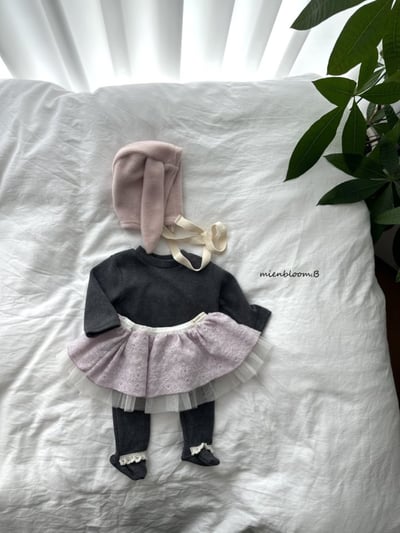 Bloom.b19｜(0m-24m) 天鵝絨蕾絲邊內搭褲襪6