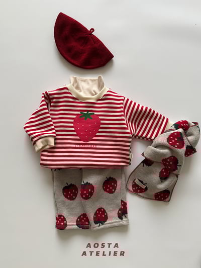 AOSTA18｜(6m-5y) 草莓印花休閒上衣9