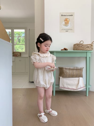 JE31｜(66-120cm) 荷葉領條紋包屁衣/洋裝16