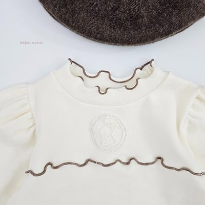 bebe nine54 (55cm-85cm) 2色捲邊領蕾絲標連身衣7