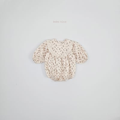 bebe nine11 (55cm-75cm) 2色蕾絲領碎花包屁衣14