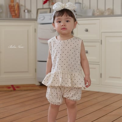 bebe nine40  (6m-24m) 3色點點蛋糕裙套裝13