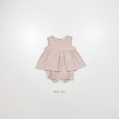 bebe nine17  (6m-24m) 2色氣質波浪無袖套裝5