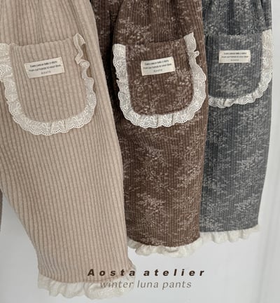 AOSTA49｜(6m-5y) 蕾絲花邊口袋碎花長褲19