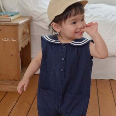 bebe nine35  (6m-24m) 3色海軍翻領連身服11