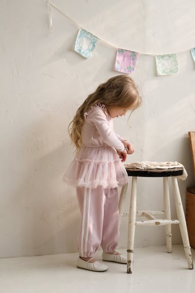 FLO45｜(75-140) 2色滾邊蕾絲縮口褲10