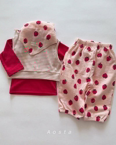 AOSTA24｜(6m-5y) 印花棉麻領巾14