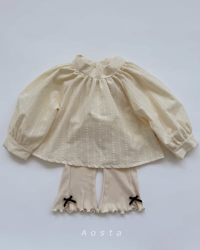 AOSTA34｜(6m-5y) 緞帶捲邊小喇叭褲22