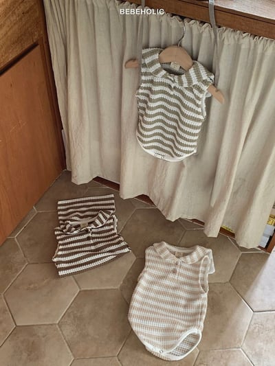 Bebe holic30｜(3m-18m) 雙色無袖套裝4