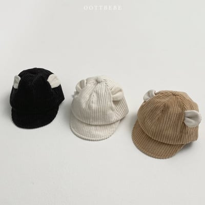 Oottbebe46｜(1-3y  Free)  燈芯絨熊耳鴨舌帽2