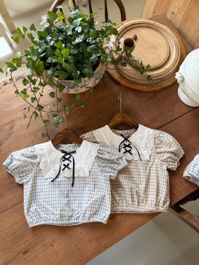 Marron19｜(1y-6y) 蕾絲蘋果襯衫1