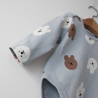 LEMONADE46｜(55cm-85cm) 2色小熊包屁衣長褲含帽子12