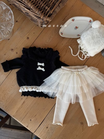 Marron 09｜(1y-6y) 刷毛花瓣領短版背心14