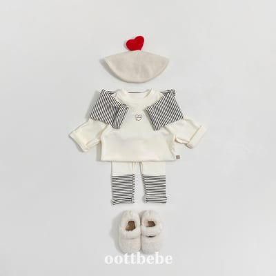 Oottbebe83｜(1y-7y)   冬季條紋拼接內搭褲4