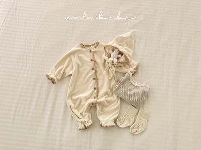 Valubebe37｜(65-80) 滾邊精靈綁帶帽14