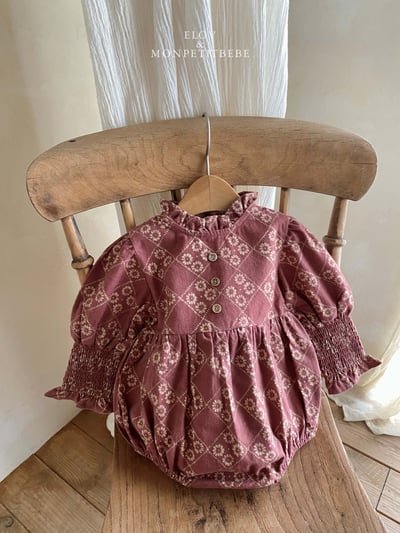 Monpetitbebe03｜(6m-18m) 古典荷葉立領公主袖包屁衣7