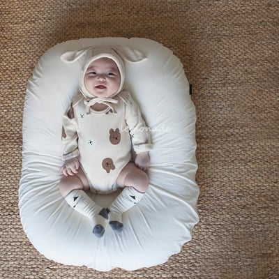 LEMONADE46｜(55cm-85cm) 2色小熊包屁衣長褲含帽子19