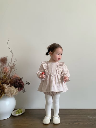 JE619｜(66cm-90cm) 燈芯絨碎花荷葉包屁衣11