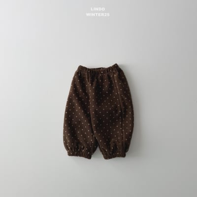Lindo63｜(80cm-125cm) 波點磨毛休閒縮口褲5