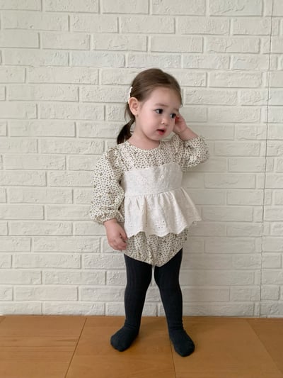 JE616｜(66cm-90cm) 碎花蕾絲背心設計包屁衣15