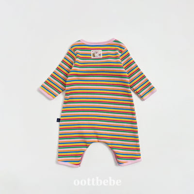 Oottbebe35｜(0m-12m) 繽紛條紋居家包屁褲裝8