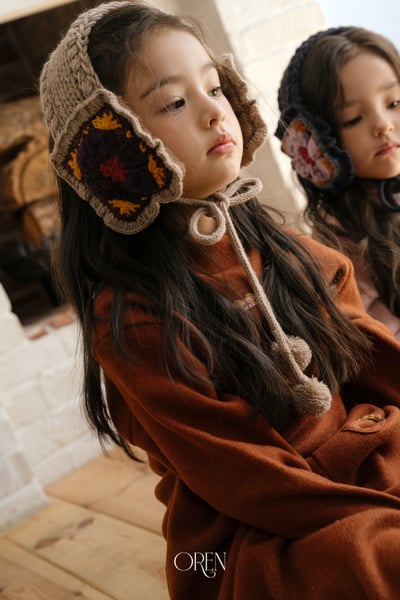 OREN27｜(free) 手工針織花卉耳罩10
