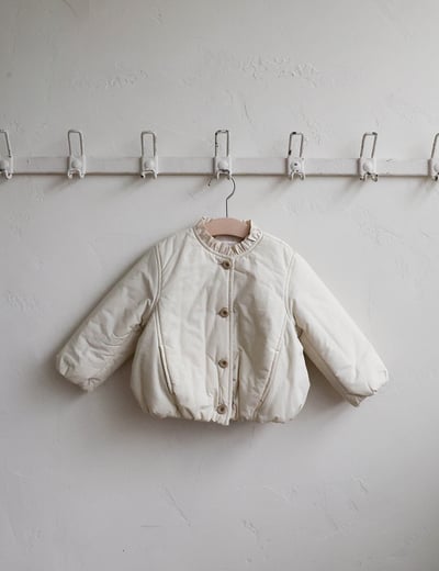 FLO46｜(85-135cm) 2色褶皺領鋪棉外套2