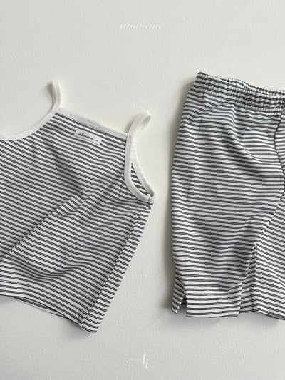 Atomeme07｜(70-110) 細肩條紋背心/七分緊身褲7