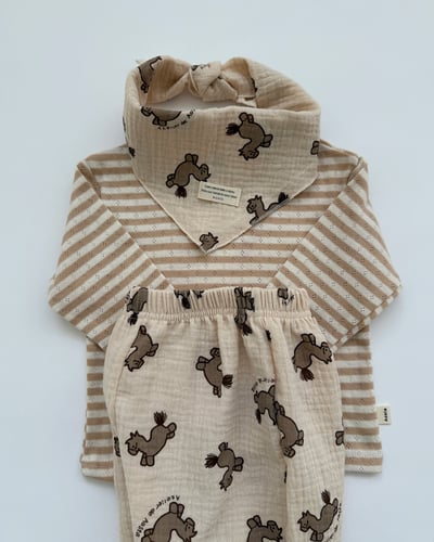 AOSTA24｜(6m-5y) 印花棉麻領巾10