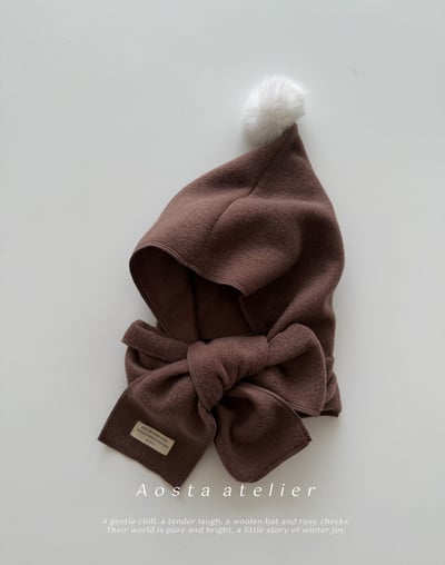 AOSTA66｜(6m-5y) 毛球連帽圍巾7