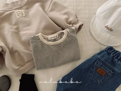 Valubebe03｜(65-90) 側開扣條紋上衣3