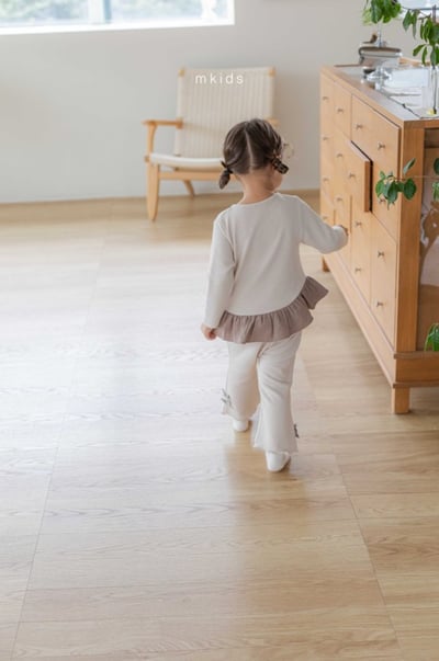 M-KIDS22｜(65-115cm) 2色羅紋蕾絲貼布裙擺上衣14