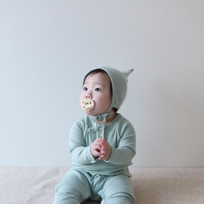 LEMONADE13｜(55cm-85cm) 4色素面排扣連身衣含帽子19