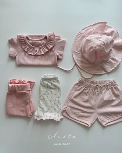 AOSTA15｜(6m-5y) 3款繽紛木耳邊短棉褲3