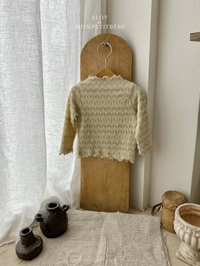 Monpetitbebe07｜(70cm-110cm) 捲邊壓紋花上衣10