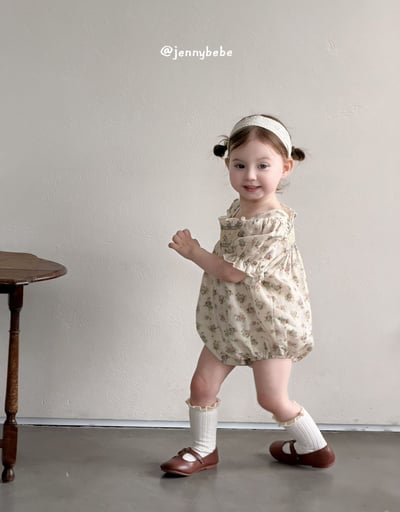 JE720｜(66-120cm) 復古碎花包屁衣/洋裝5