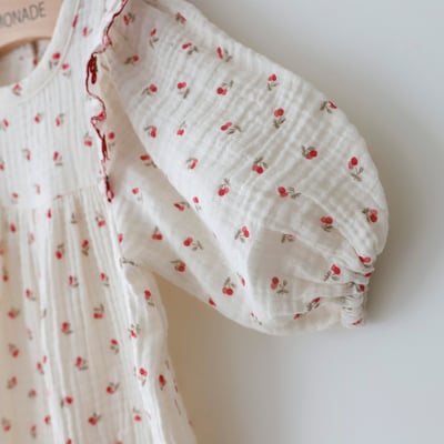 LEMONADE05｜(55cm-85cm) 2色滿版櫻桃/碎花包屁衣含帽子20