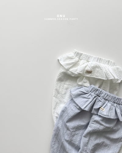 onu27｜(70cm-115cm) 荷葉邊壓紋縮口長褲4