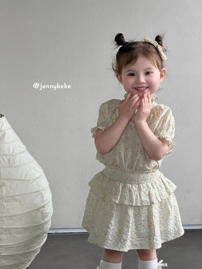 JE715｜(80-110cm) 小碎花縮口袖套裝6