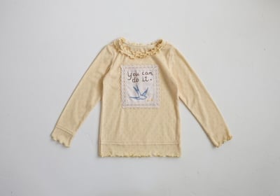 FLO35｜(75-140) 3色法式花布木耳邊上衣23