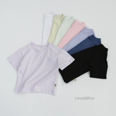 LIME&BLUE30｜(55-118cm MOM-DAD)  透氣素色親子套裝1