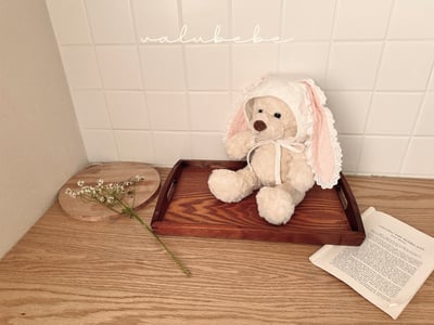 Valubebe59｜(65-90) 蕾絲花邊小兔帽子4